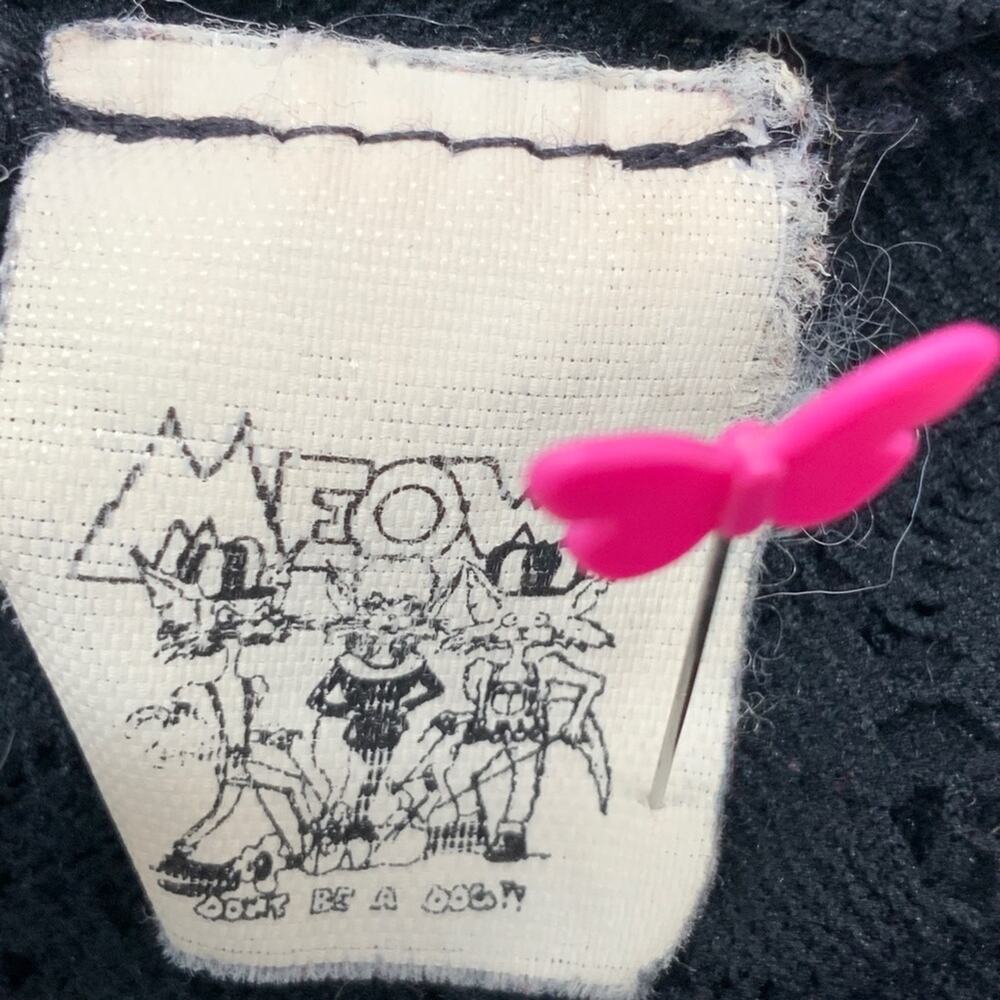 Women Meow Vintage Lace up Crop top goth punk M - Picture 3 of 7